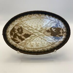 Antique‎ lace and glass vanity tray